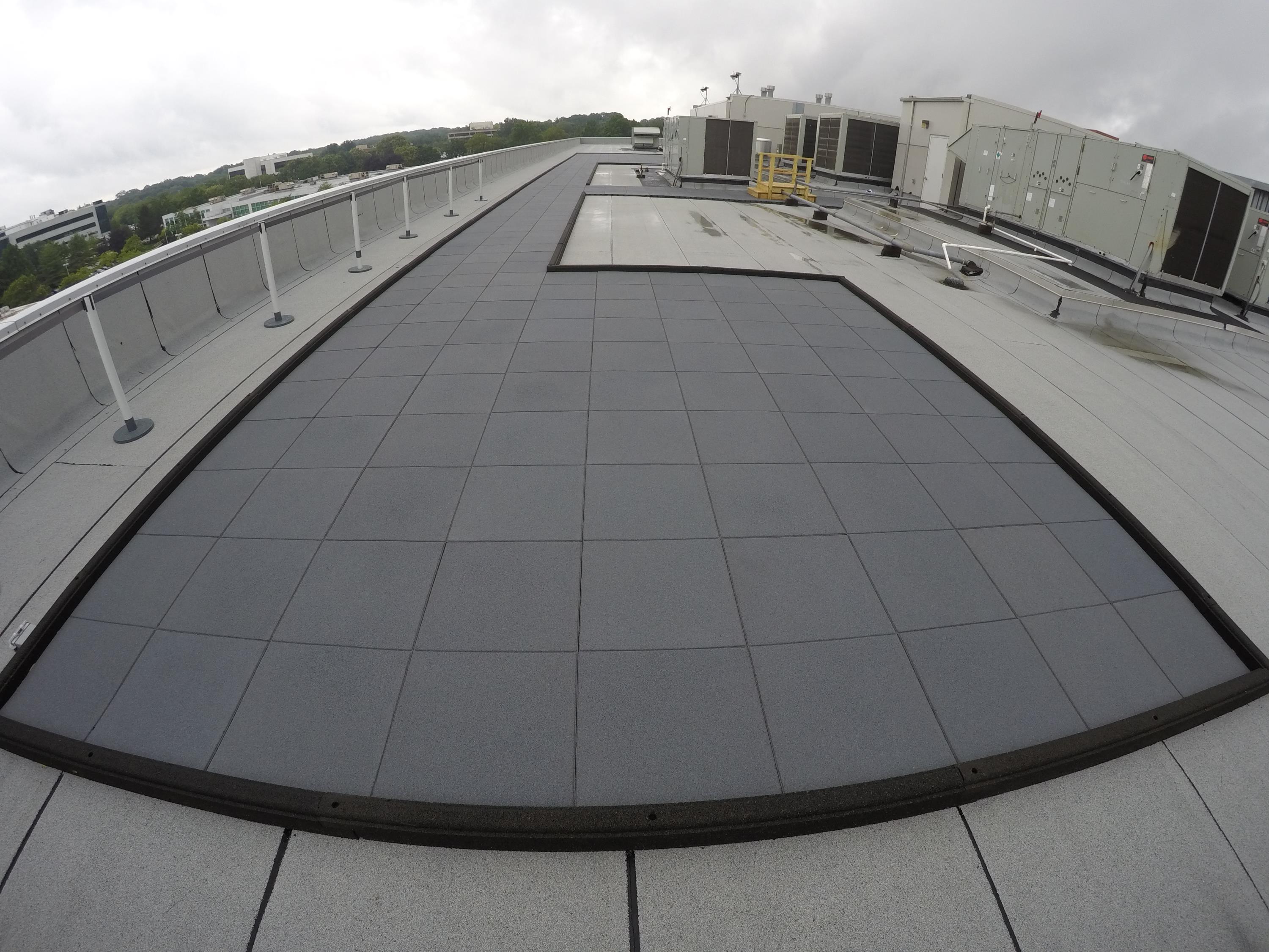 Rooftop Walkway Pad for Rooftop Applications Rooftop Walkway and Patio Area for Tenants of this Office Building