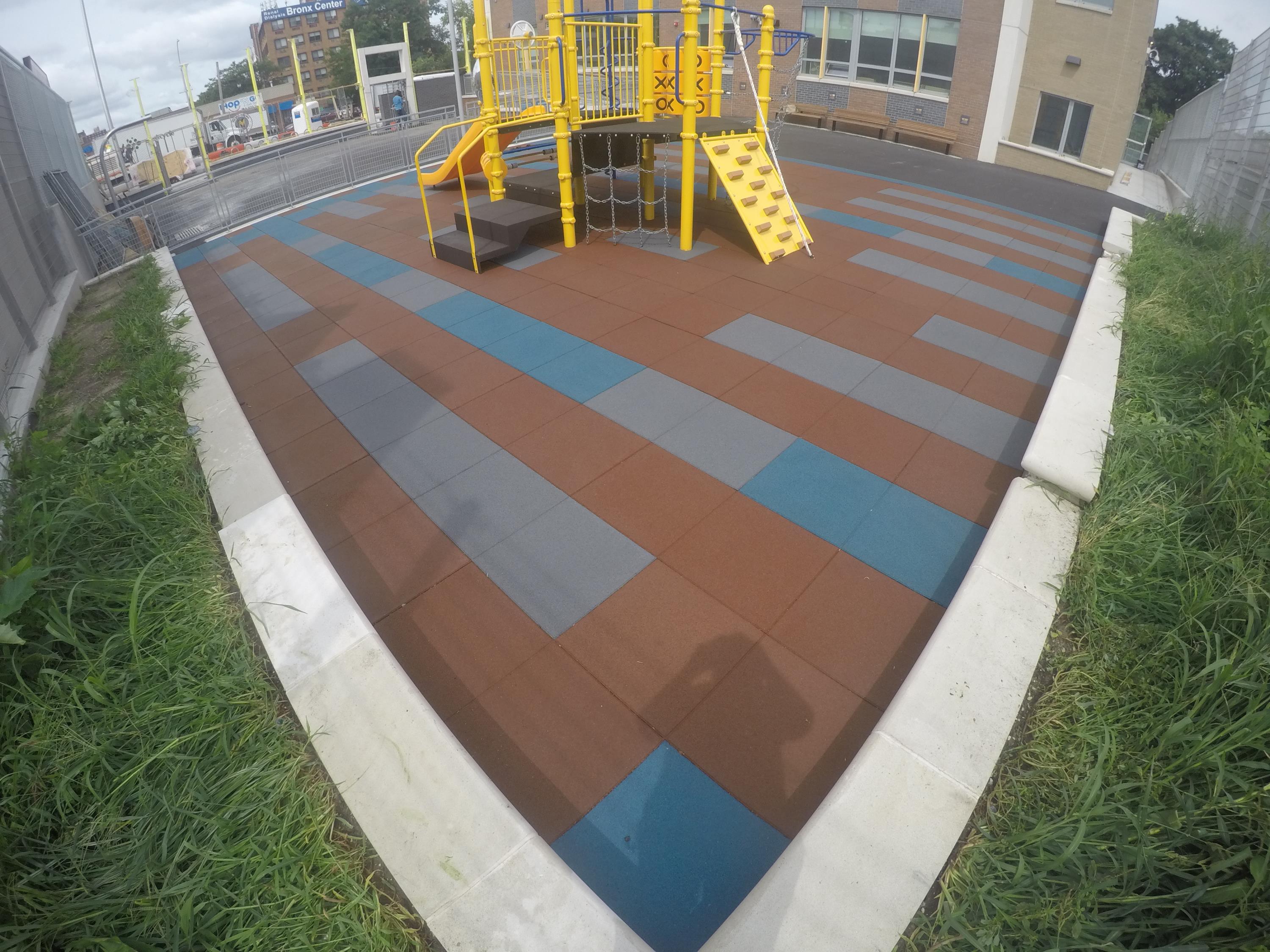 UNITY Interlocking Playground Tiles for SCA Project in Queens NY School Playground Project in NYC for the SCA Using Play-Land Series