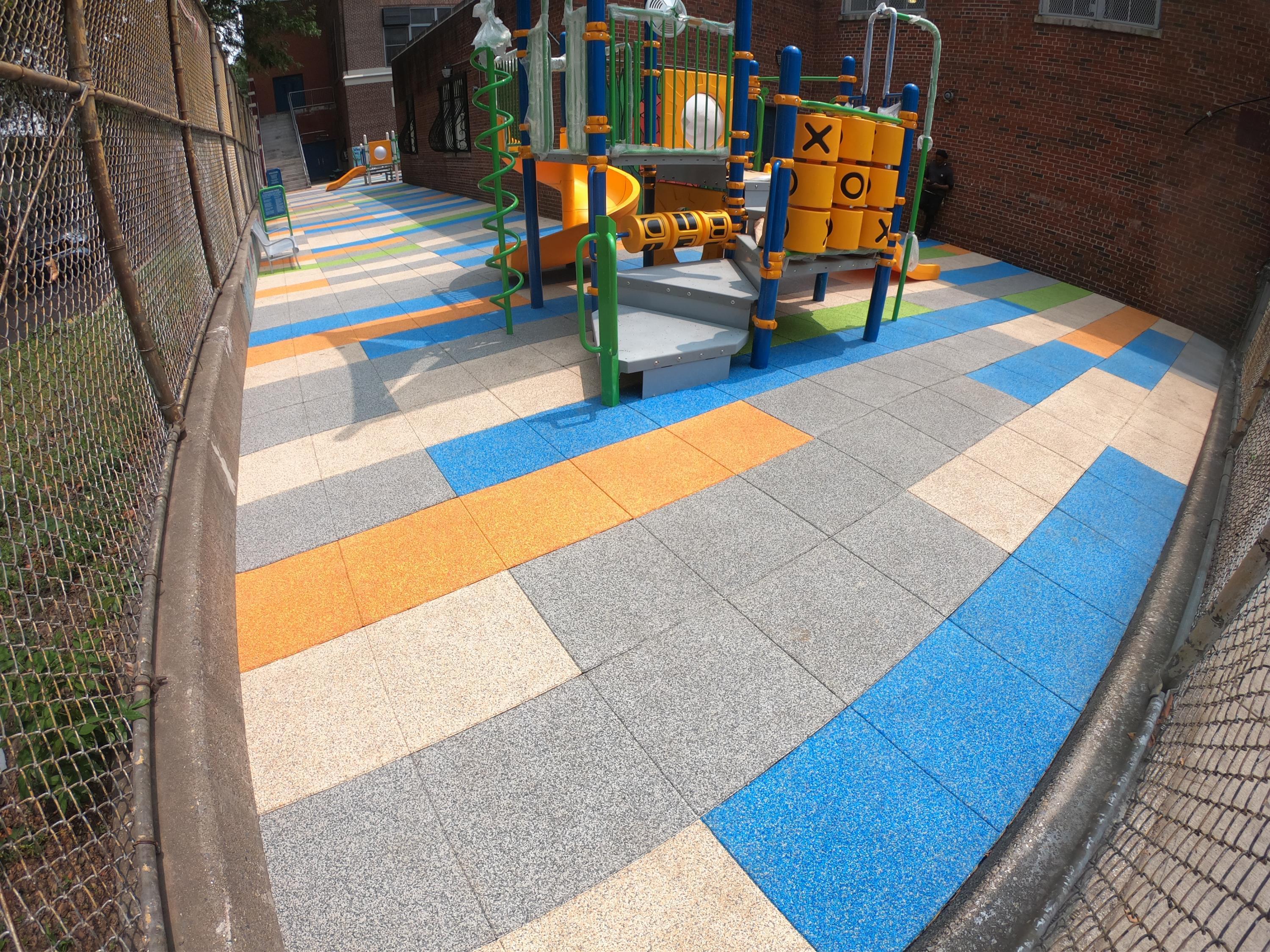 UNITY Surfacing - School Play Area using Custom Blended TPV Tiles UNITY Surfacing - School Play Area using Custom Blended TPV Tiles