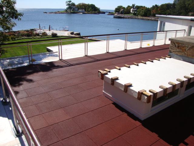 Rooftop Patio using Rubber Pavers by Unity Unity Pavers on rooftop of private residence in Conn