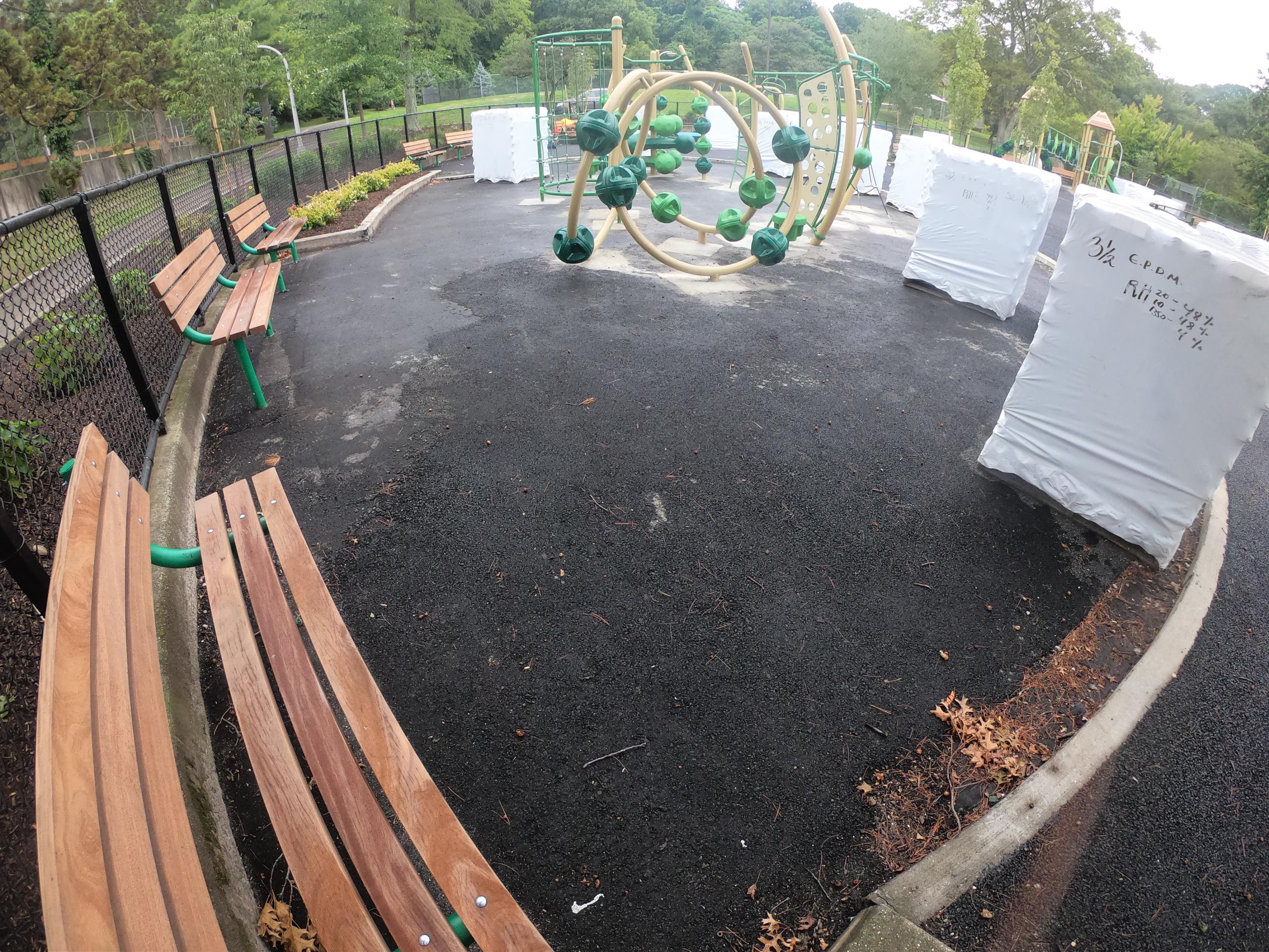County Park Playground = Using TPV Top Tiles w50% Blue 45% Green 5% Black i