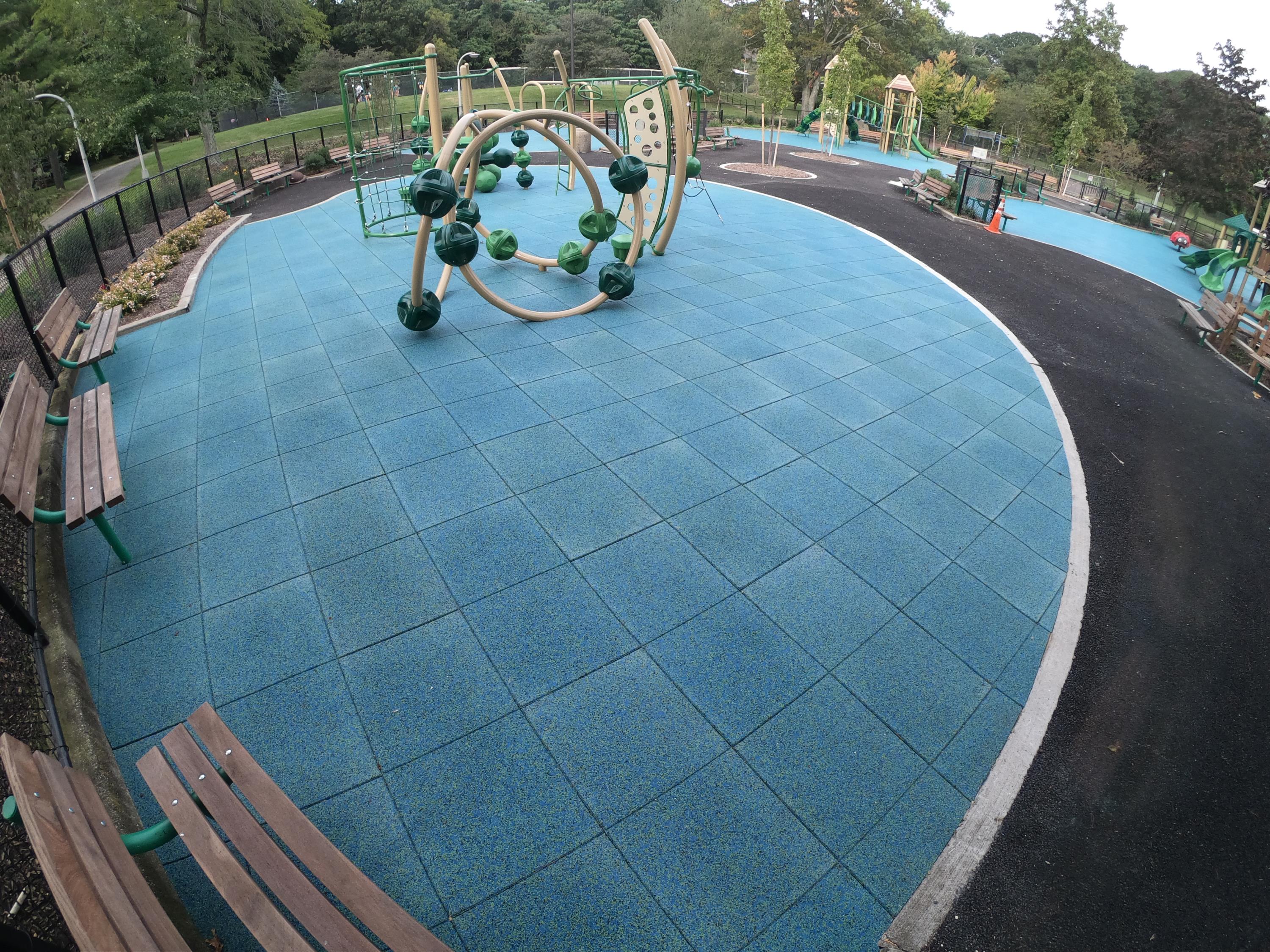County Park Playground = Using TPV Top Tiles w50% Blue 45% Green 5% Black j
