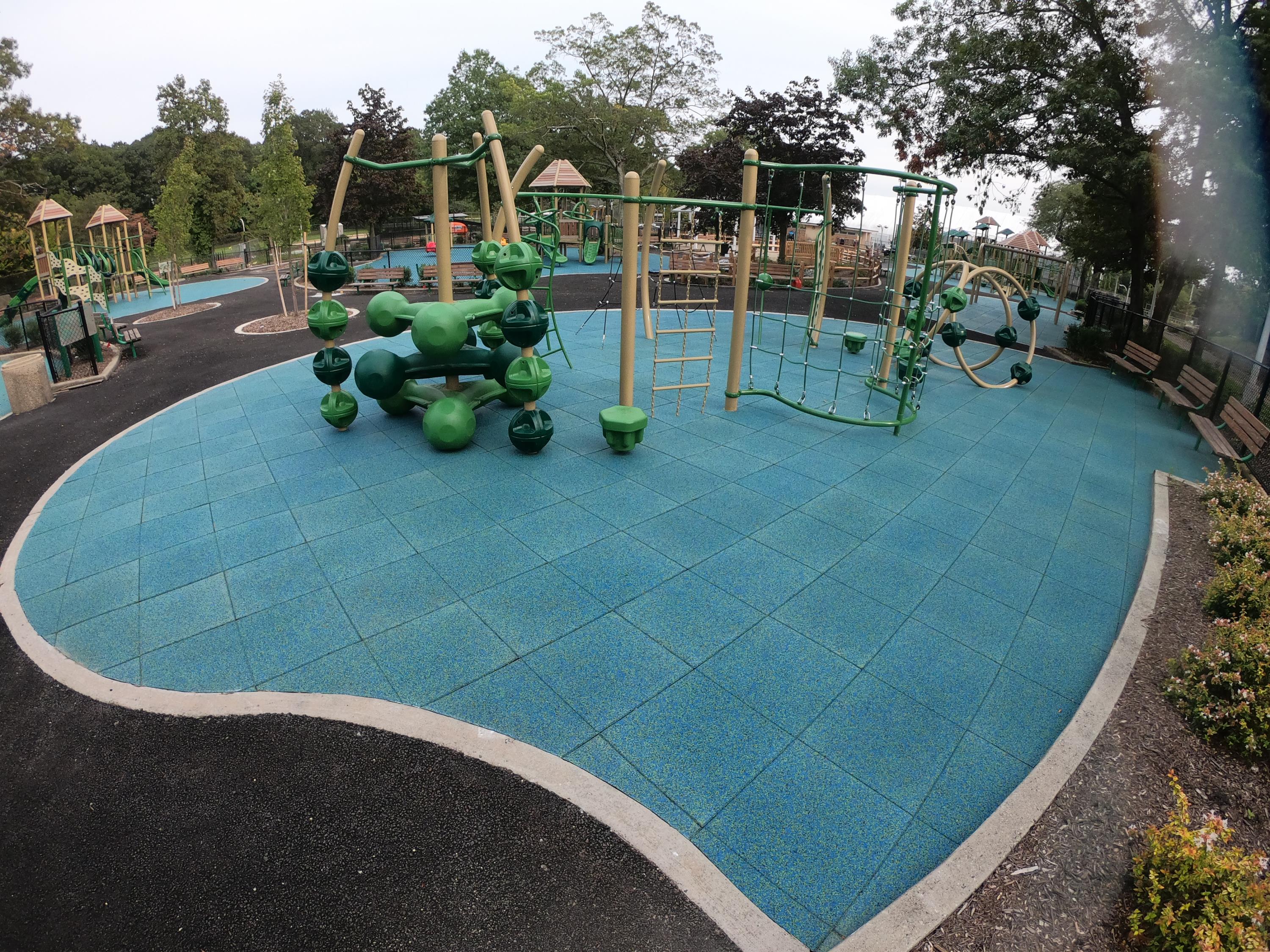 County Park Playground = Using TPV Top Tiles w50% Blue 45% Green 5% Black l