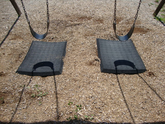 UNITY - Showing our Wear-Pads under swings with woodchips