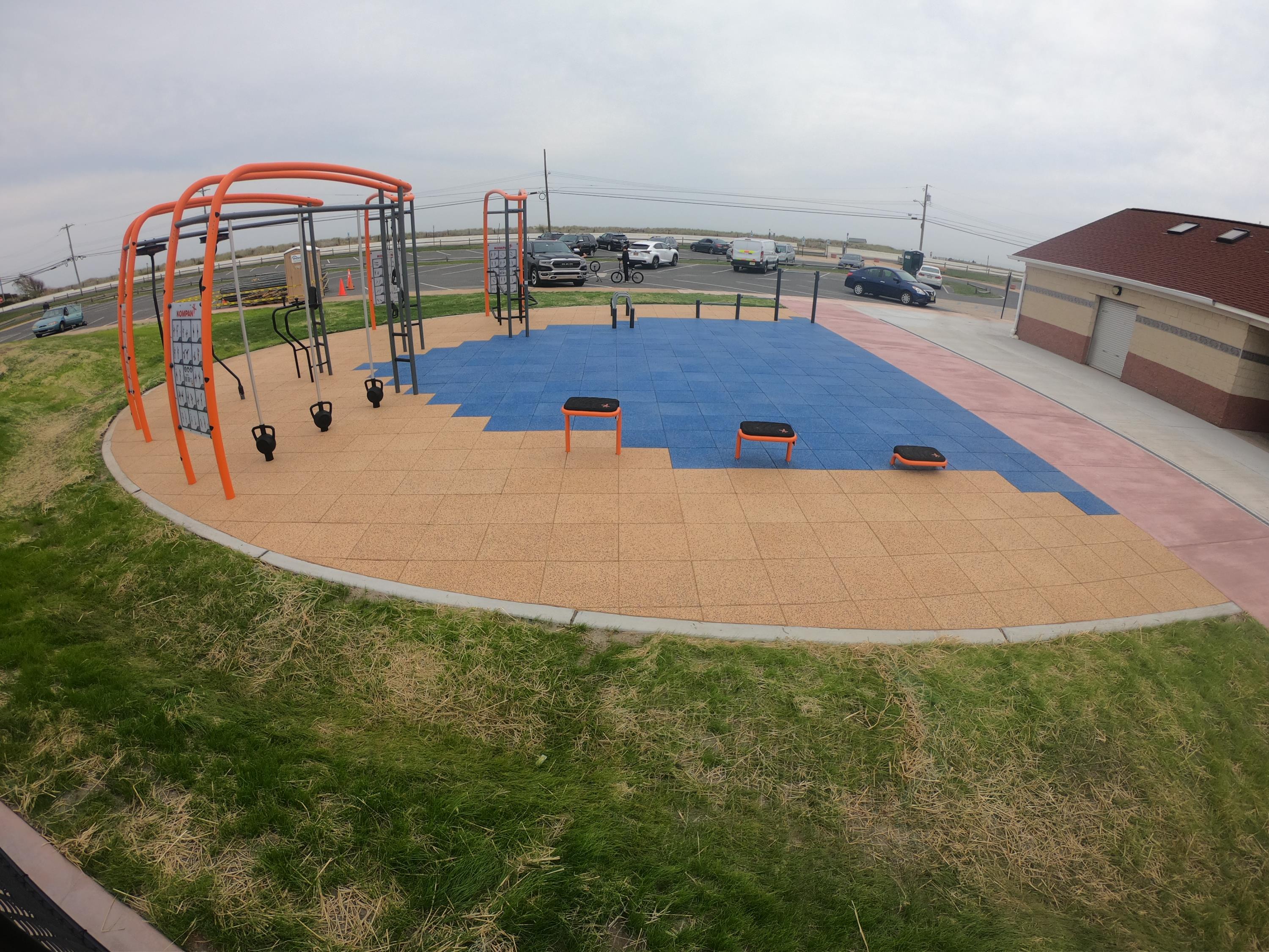 Unity's products at beach front community fitness park