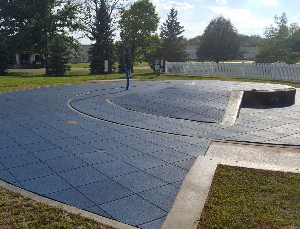 Splash-Pad Area using our permeable rubber tiles