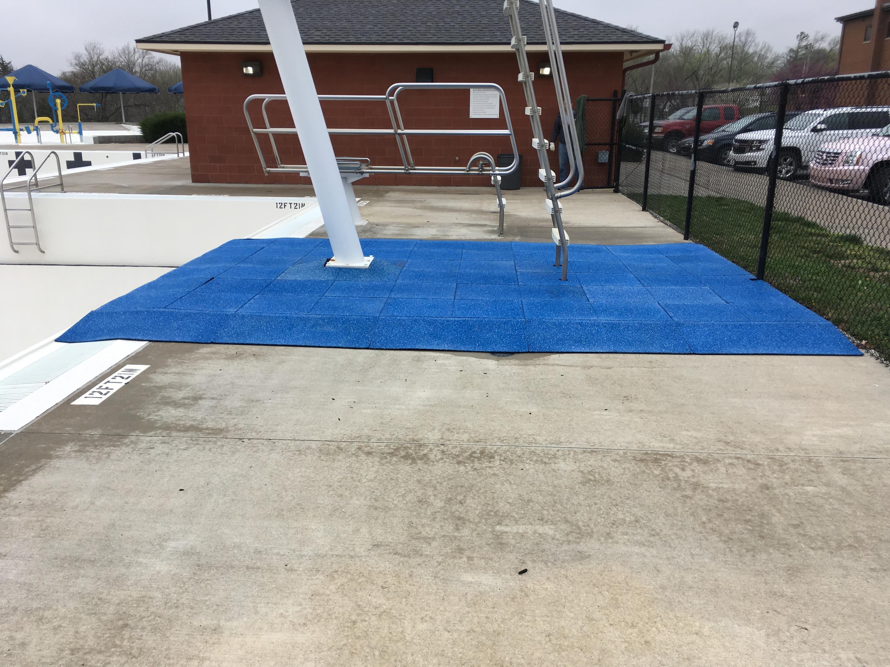 Diving Board Area using 3.5" thick TPV Top Tiles