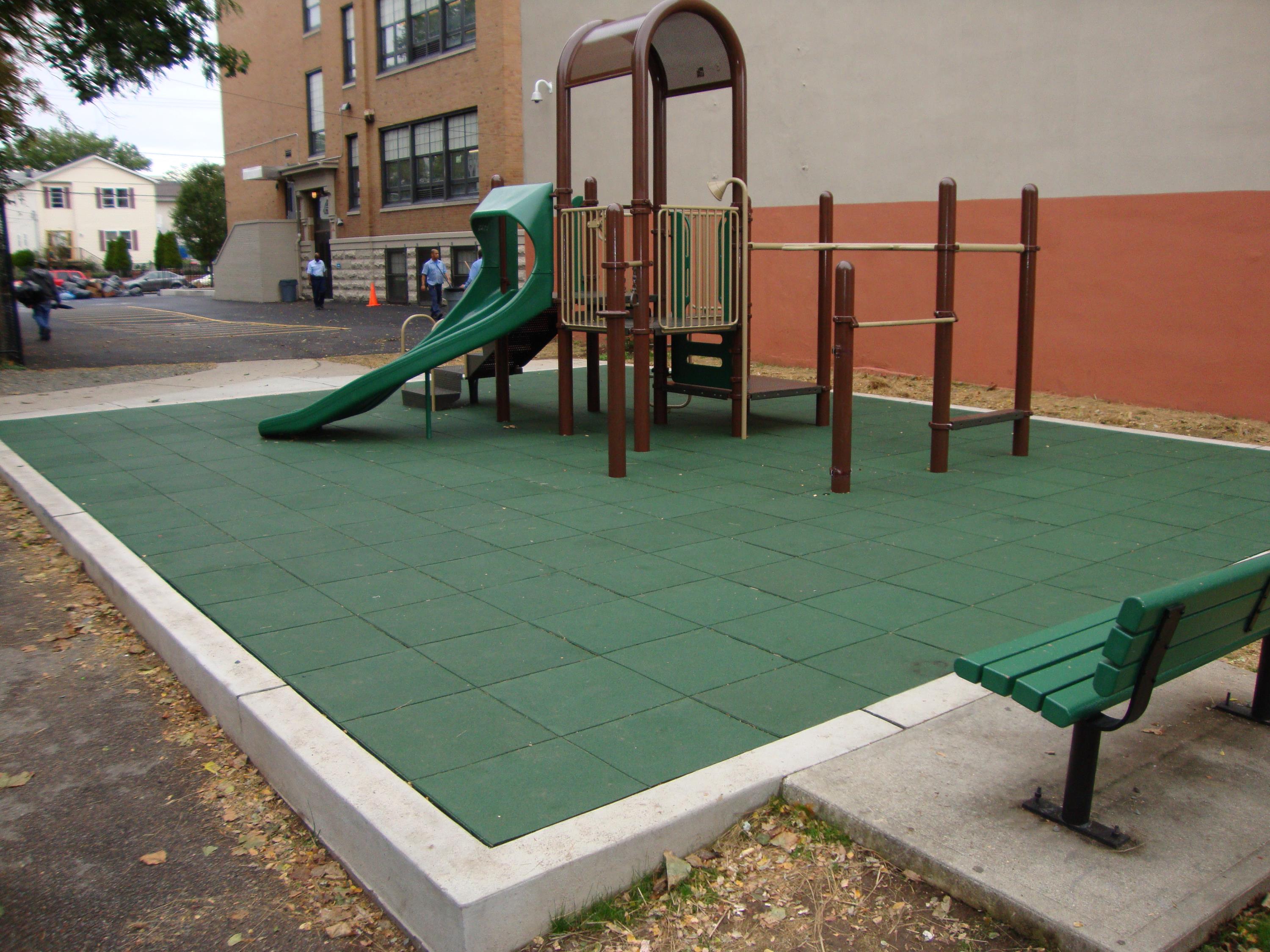 NJ Public School Over Crushed Stone Using Pigmented Green