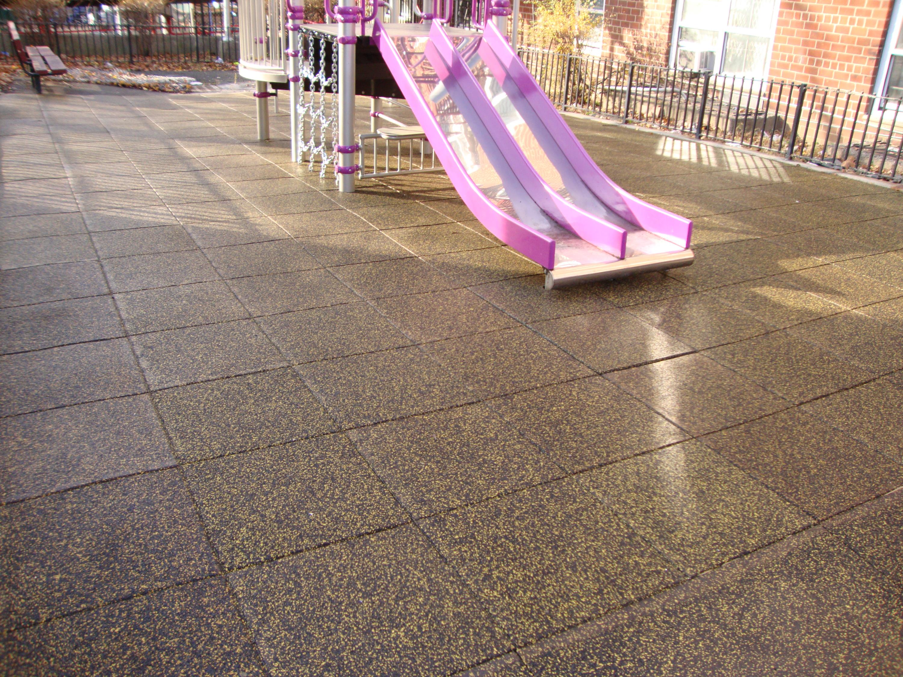 Housing Authority Playground Project Using TPV Blended Top Tiles f