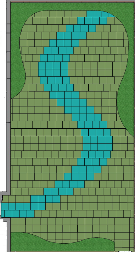 Unity Surfacing = Free Flowing Designs w/Turf Tiles along Edges