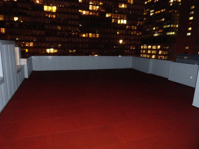 Commercial rooftop patio area using 2" thick TC RED pavers