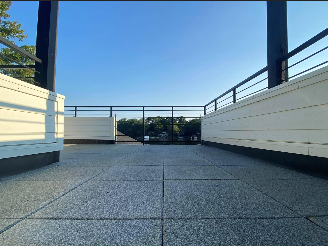 Interlocking Rubber Roof Pavers in the Pigmented Terra Cotta RED