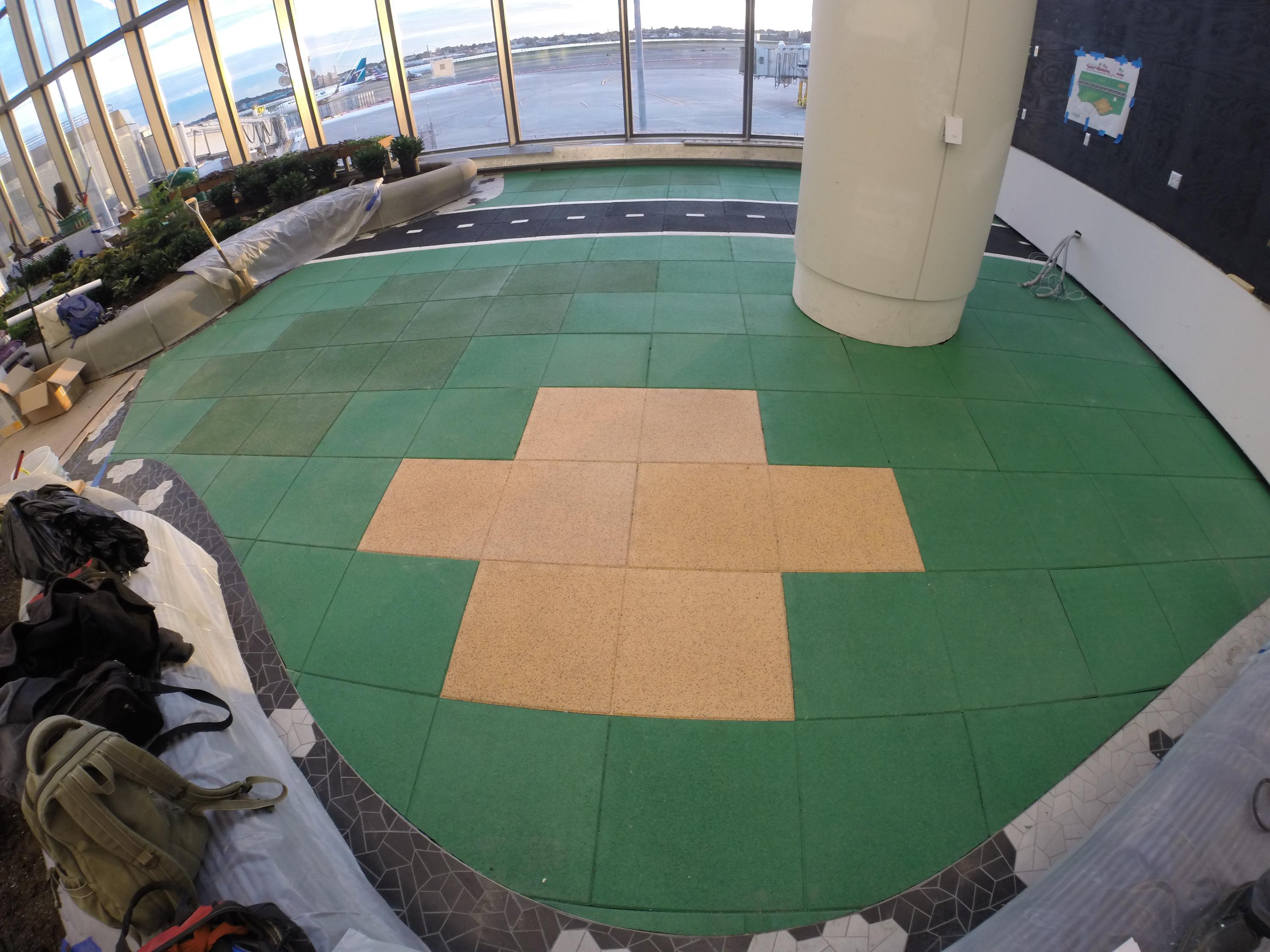 Indoor Acoustical Flooring Installed at NYC Airport d