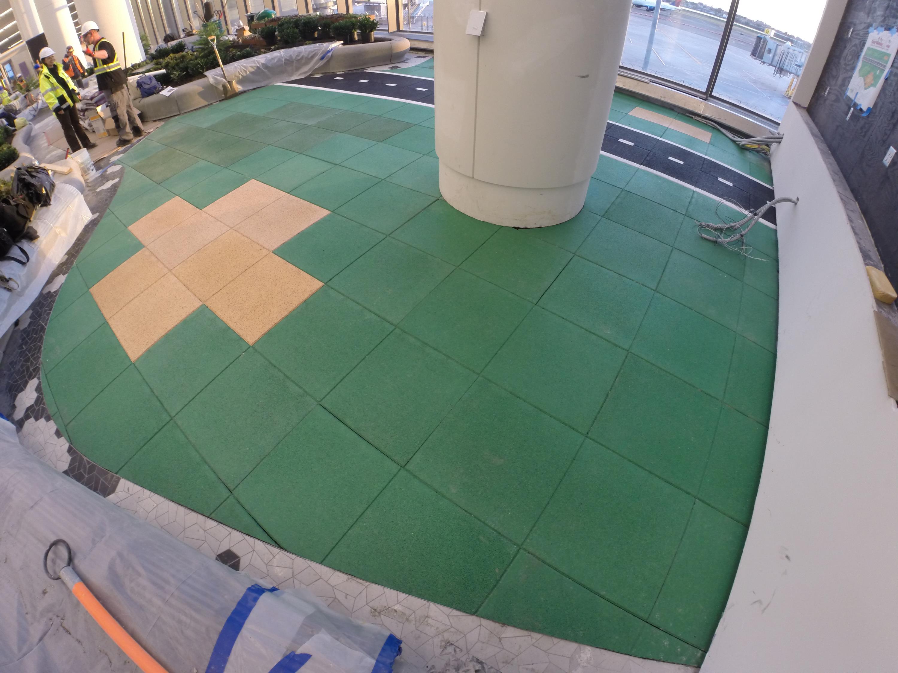 Indoor Acoustical Flooring Installed at NYC Airport f