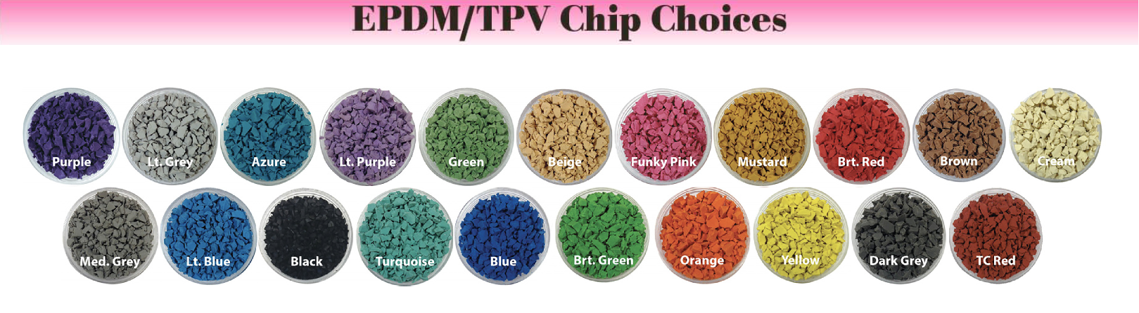 UNITY Showing the TPV Color Choices for 2020