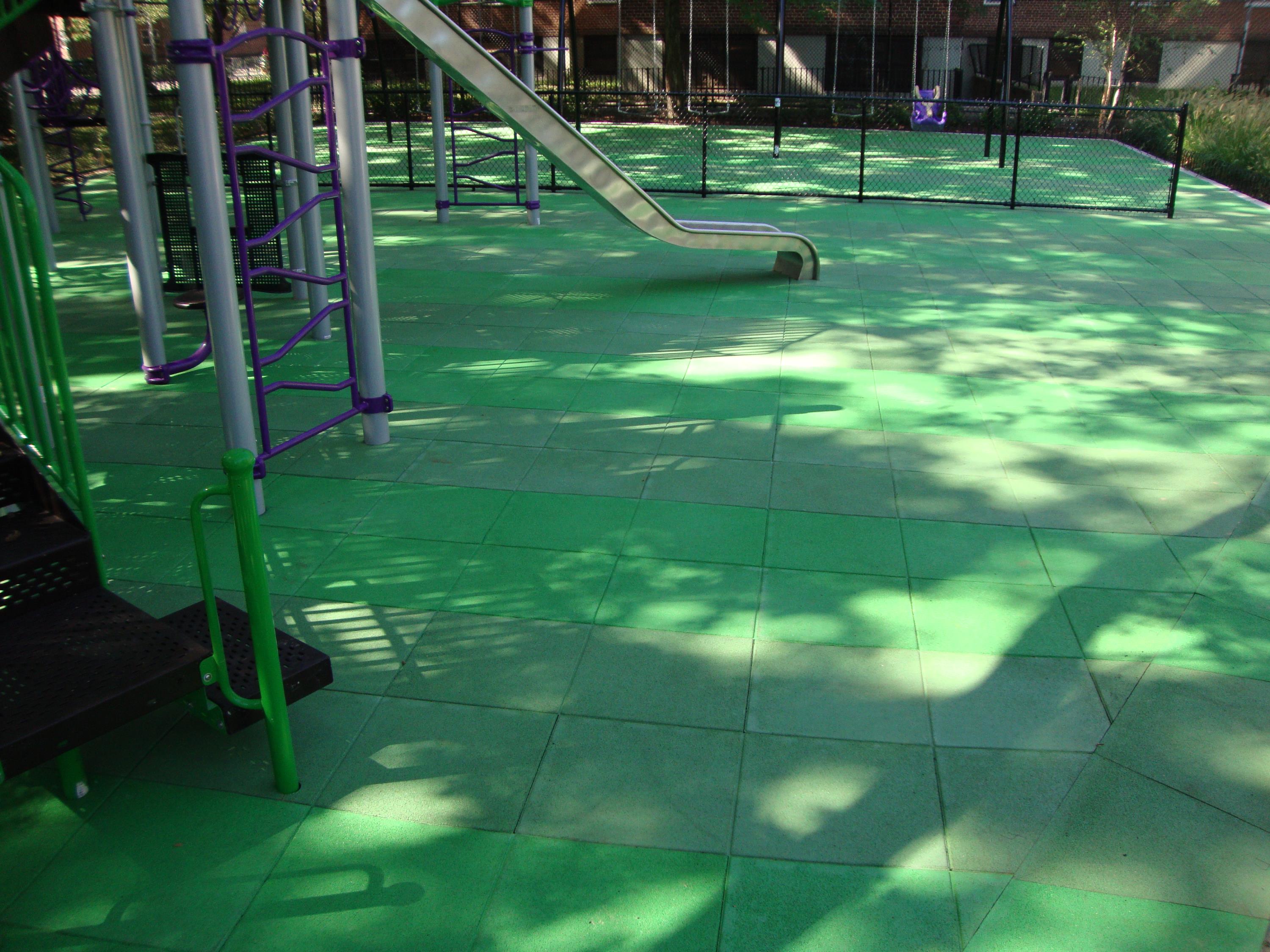 UNITY'S Park Playground Tiles Using Solid TPV Top Color Chips