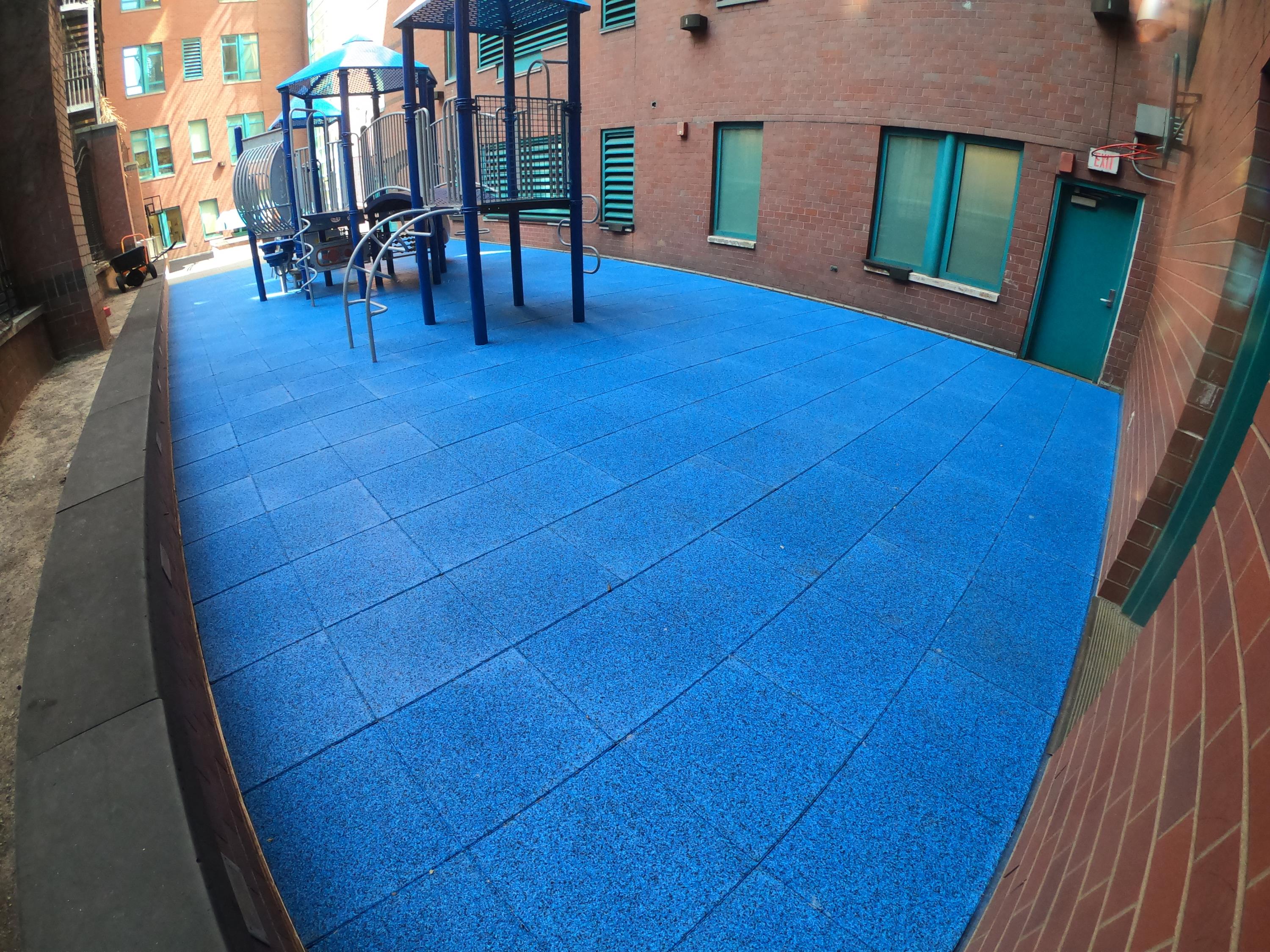 UNITY Surfacing - 2in TPV Top Tiles on SCA Rooftop Playground in NYC (2b)