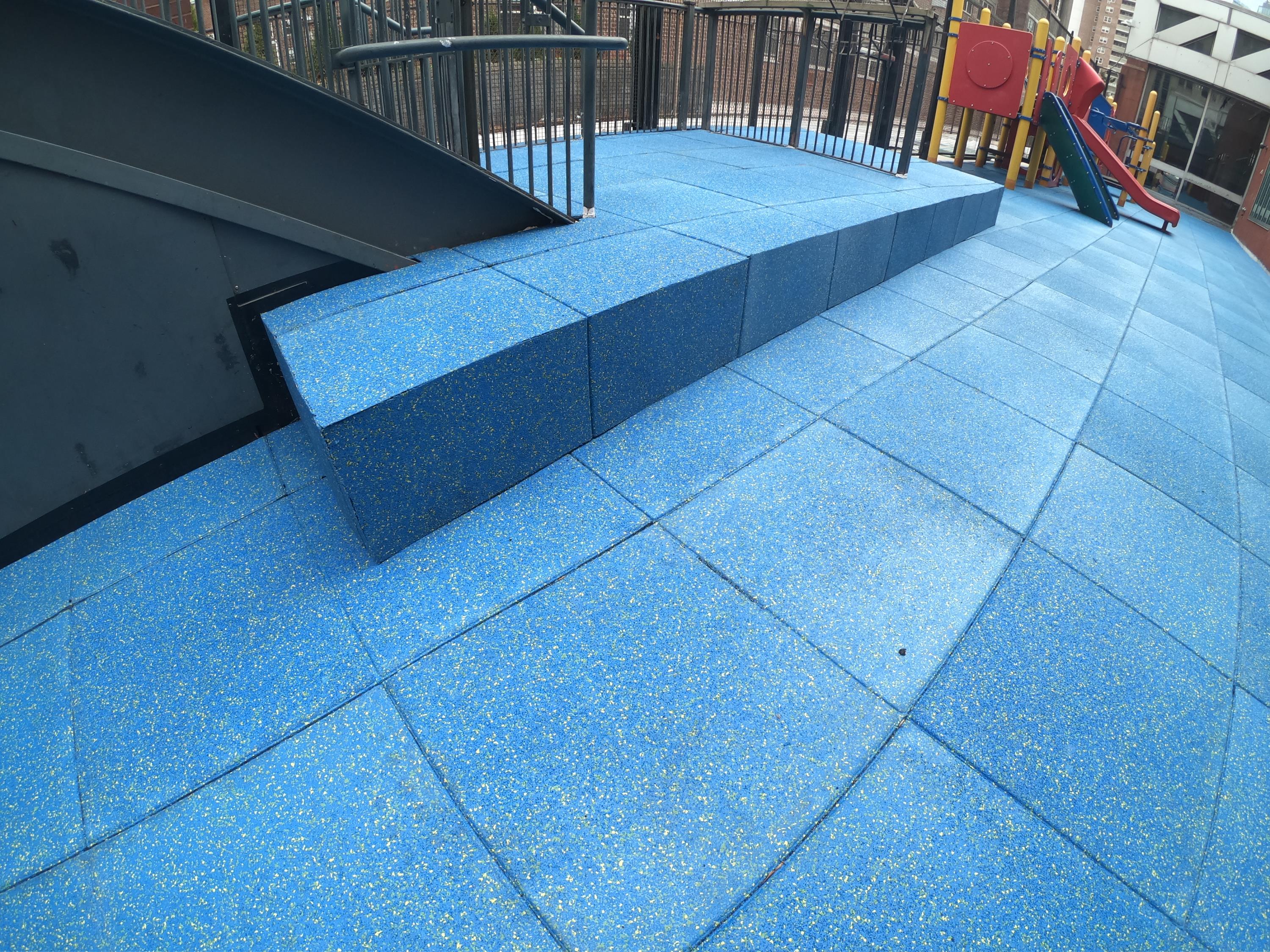 Unity on Rooftop Playground w/Concrete Step Encased in Rubber Tiles