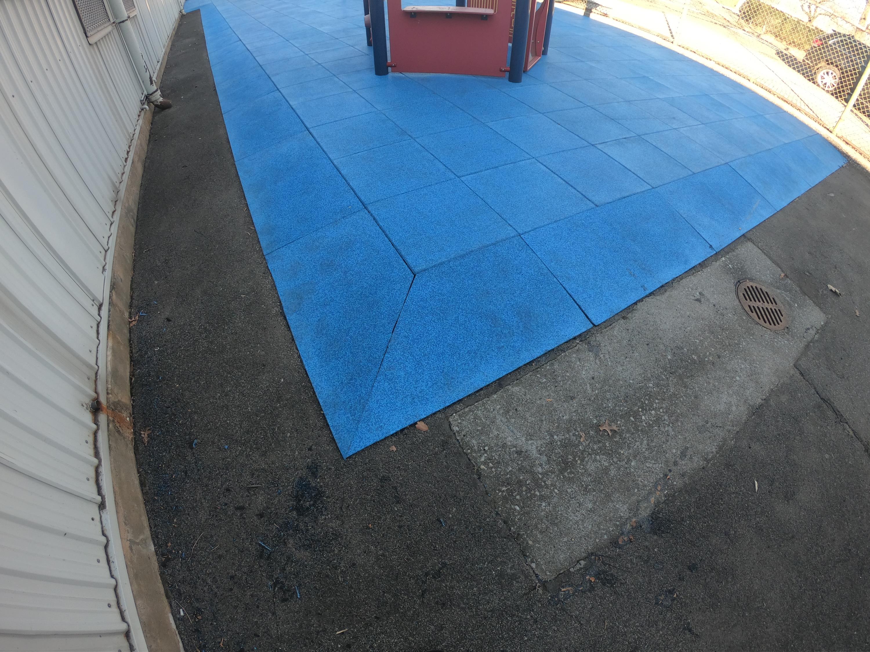 Rubber Transitional Ramps showing corner cutting to create 45
