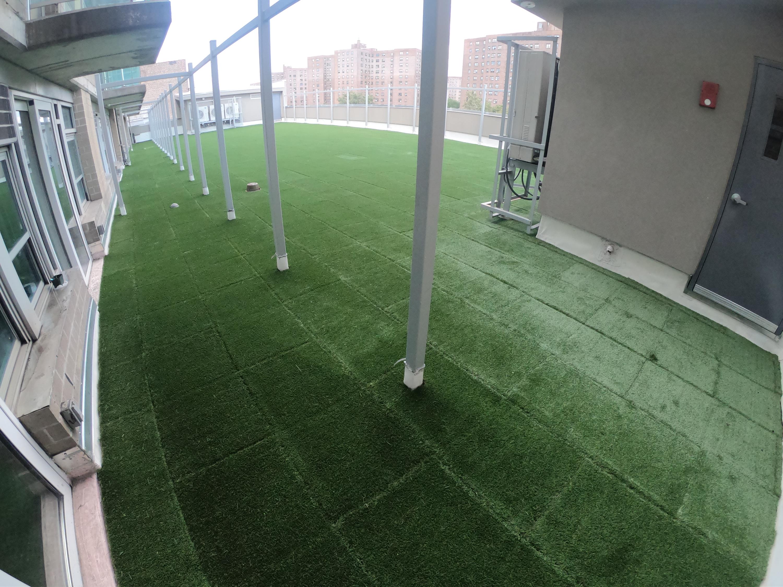 After Image of 3,000 sq. ft. Rooftop using our 2" Thick Turf Tiles