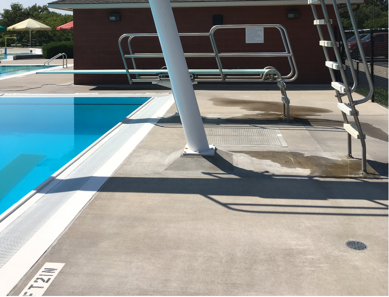 Diving Board Area using 3.5" thick TPV Top Tiles