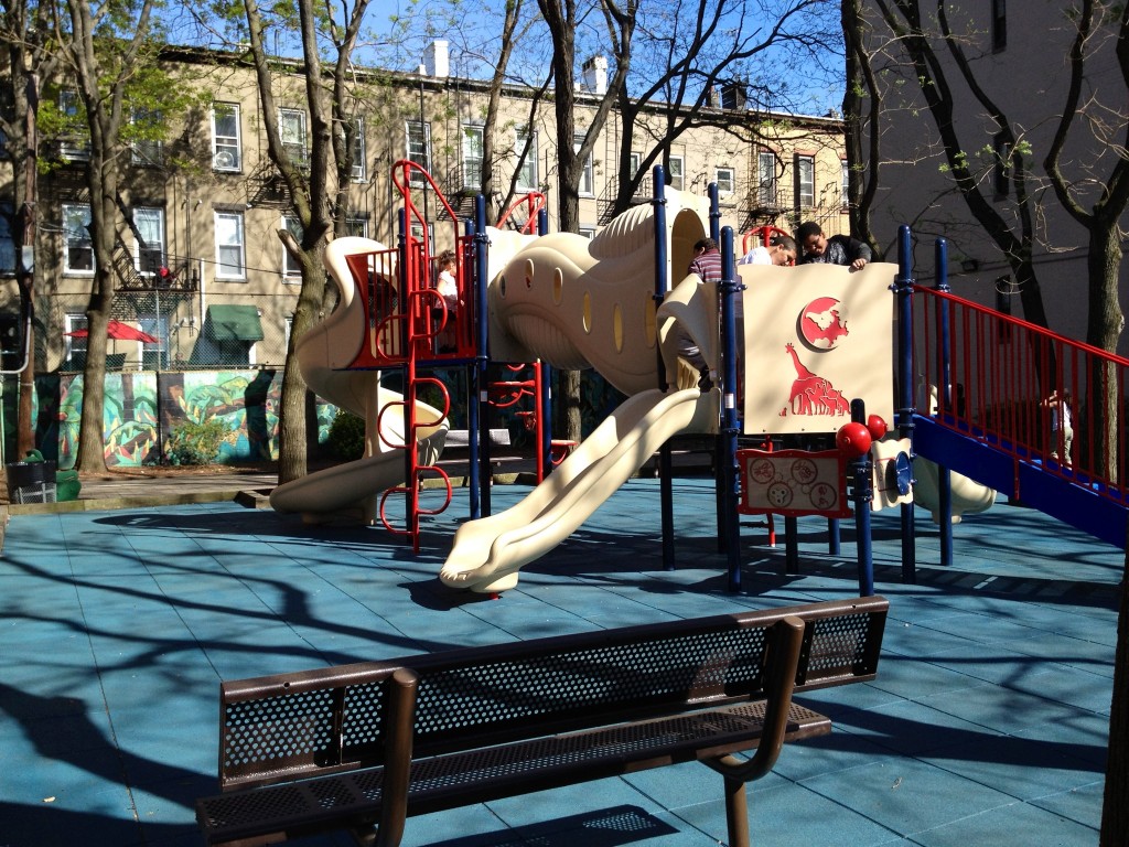Playground surfacing project that survived Hurricane Sandy and 6 ft of water for days.