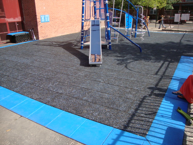 Soft-Land Playground Tiles At This Inner-city School
