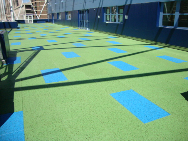 Recreational Rooftop Play Area using Custom blended tiles