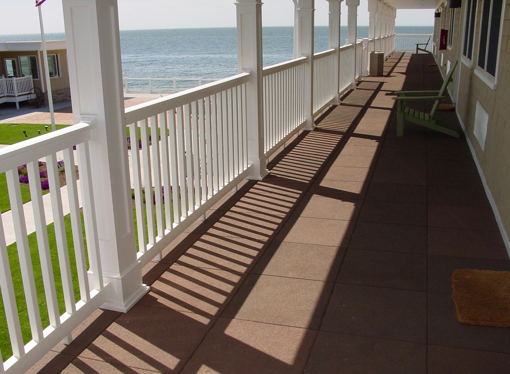 Walkway tiles system that leads to the water using 1 3/4" thick Pave-land Series