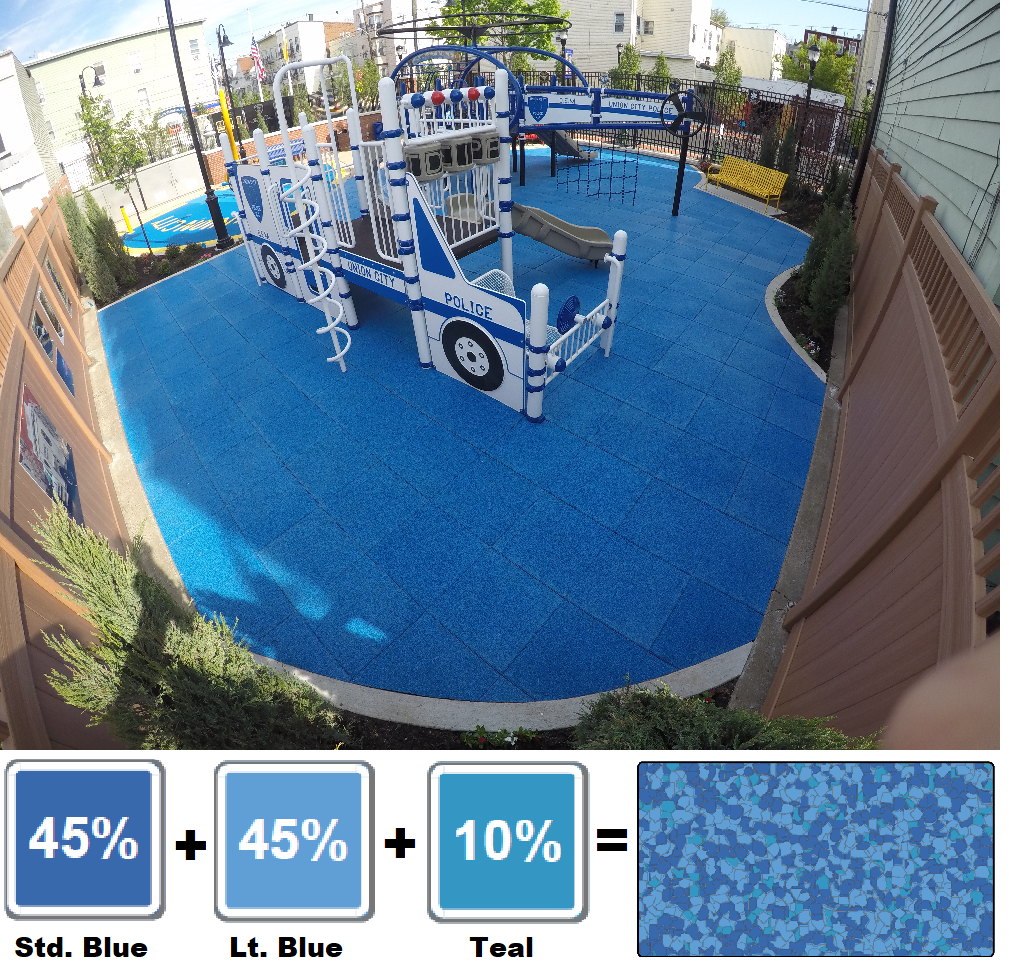 UNITY'S Solid TPV Top Tile Installation Using Std Blue, Lt Blue and Teal/Azure