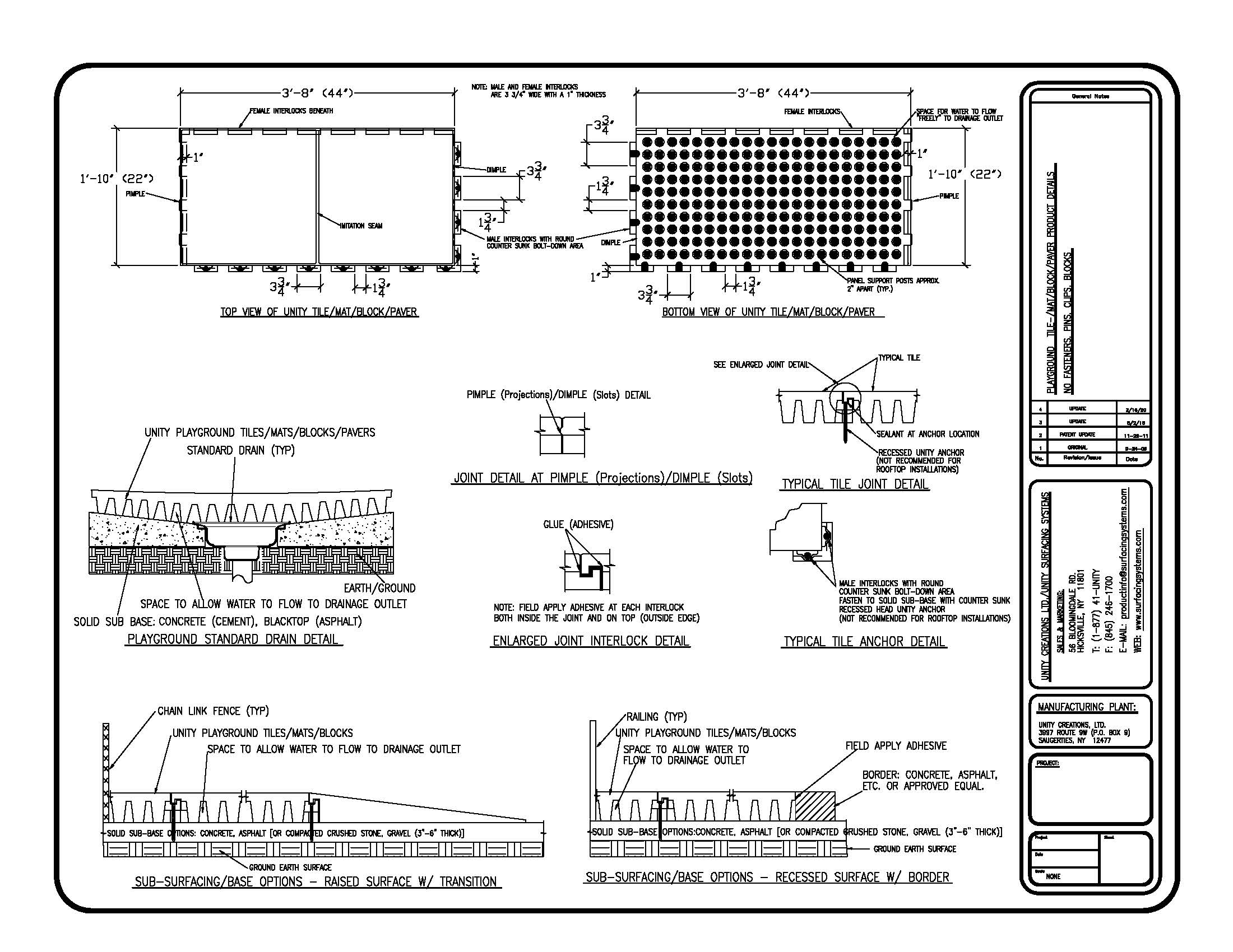 UNITY'S Standard Playground Tile Details 8.5x11