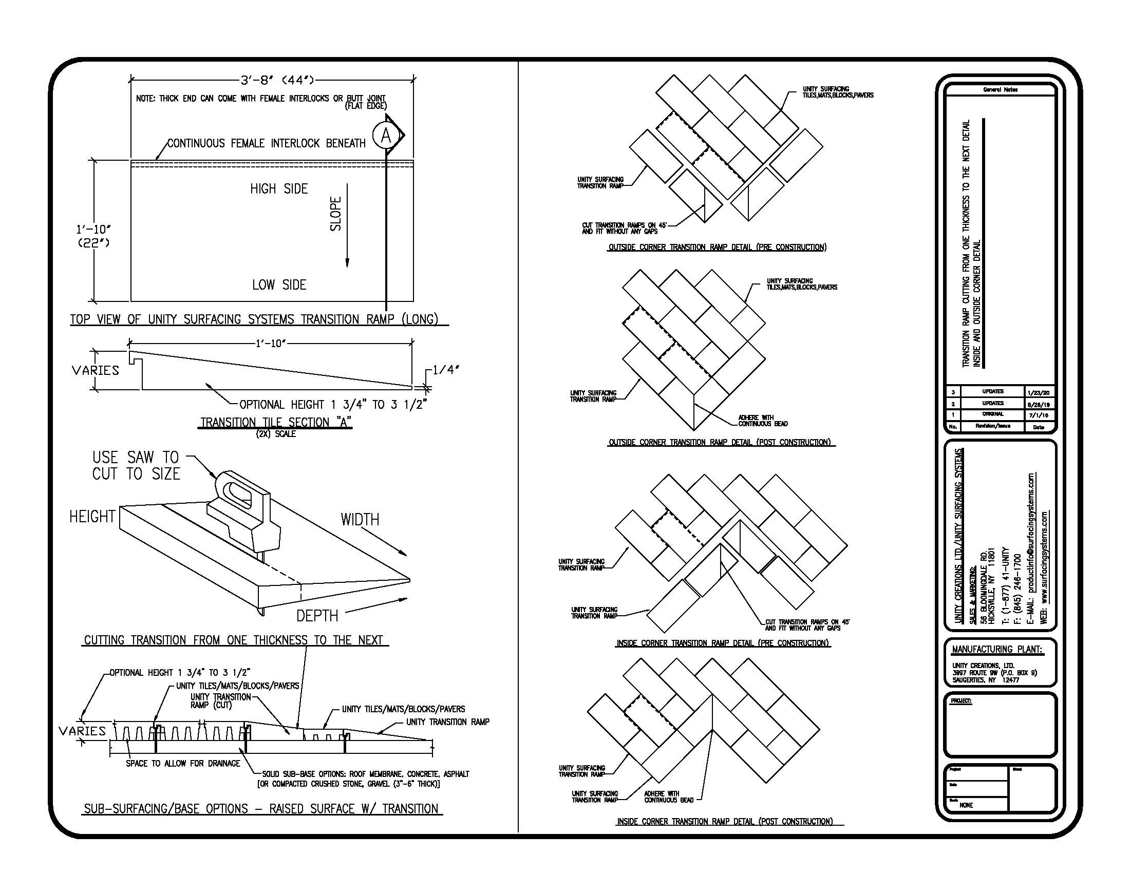 UNITY'S Transition Ramp Cutting Detail-One to Next-Inside Outside Corners 8.5x11
