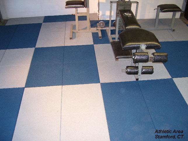 Basement gym flooring provided by Unity Surfacing
