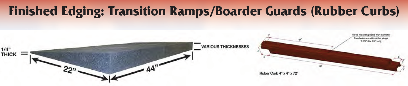 UNITY'S Transitional Ramp - Rubber Curbing as finished edging.