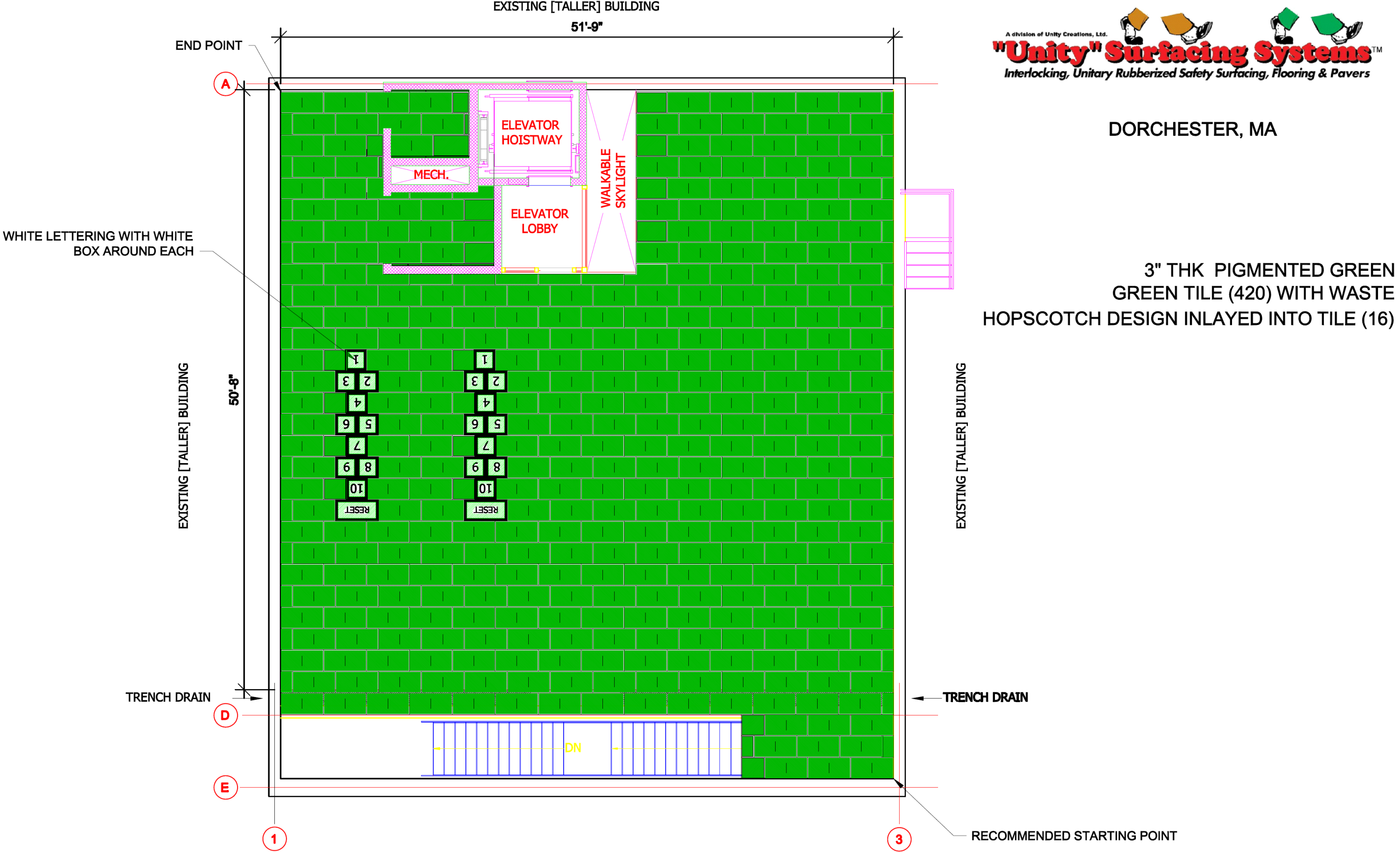 UNITY - Rooftop Playground with Hopscotch Design inserted into the design