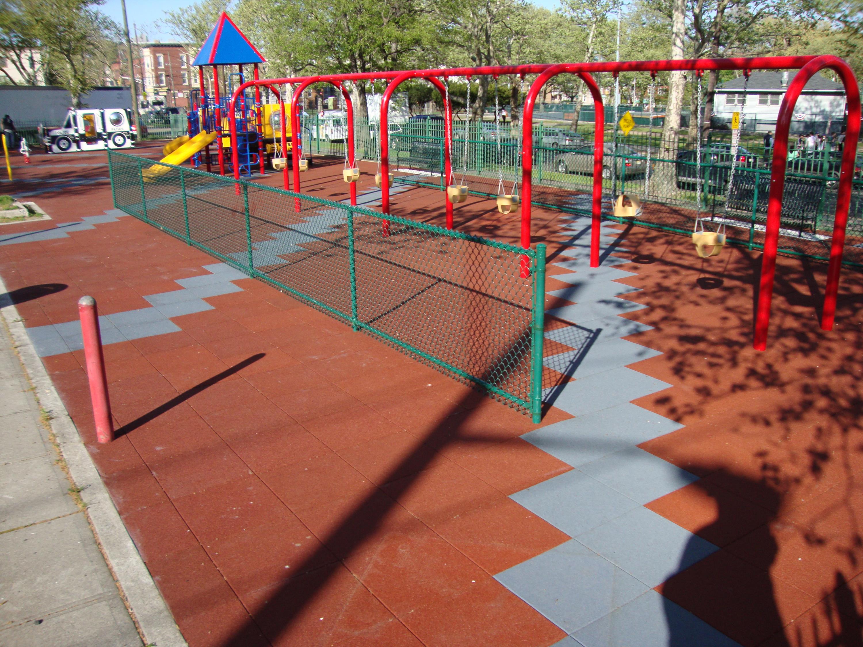 Large Public Park with Multiple Playgrounds Using Designs n