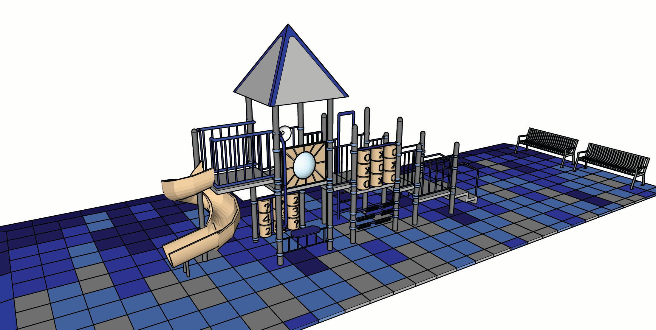 UNITY = Playground Tile Design with Play Structure inserted