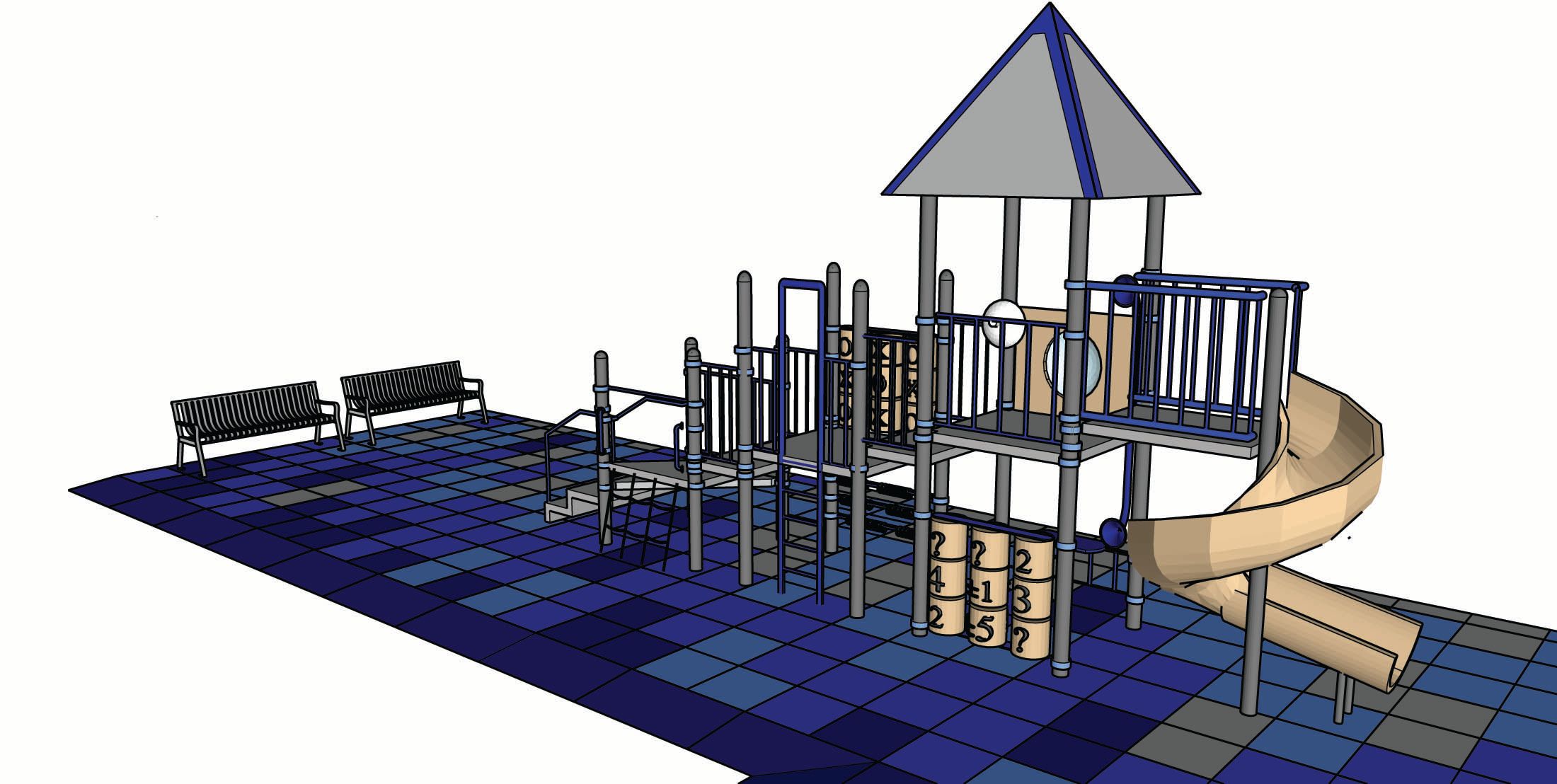 UNITY = Playground Tile Design with Play Structure inserted