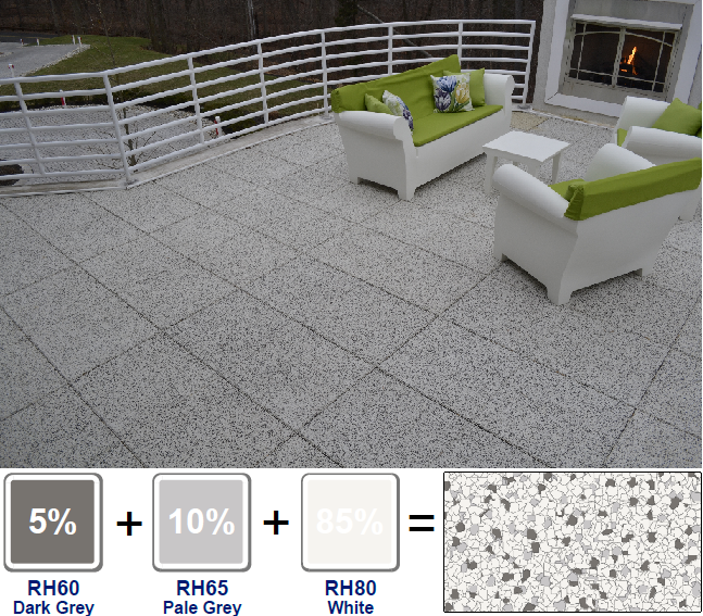 Residential rooftop patio using our custom blended TPV top tiles